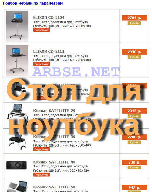 Стол для ноутбука