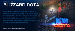 Открытие раздела Blizzard Dota