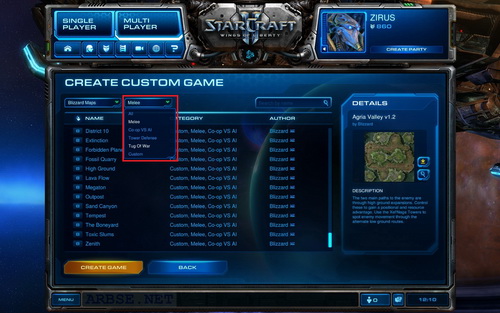 Поиск Blizzard Dota в списке категорий - Blizzard Dota
