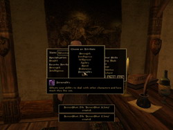 Morrowind. Скриншоты. Атрибуты (Attributes)