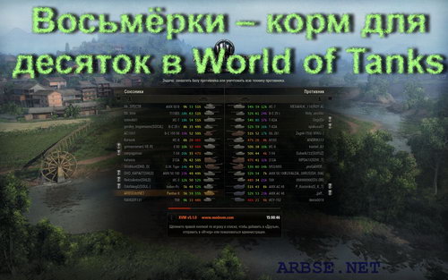 Восьмёрки – корм для десяток в World of Tanks